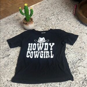 Black Howdy Cowgirl Kids T-Shirt